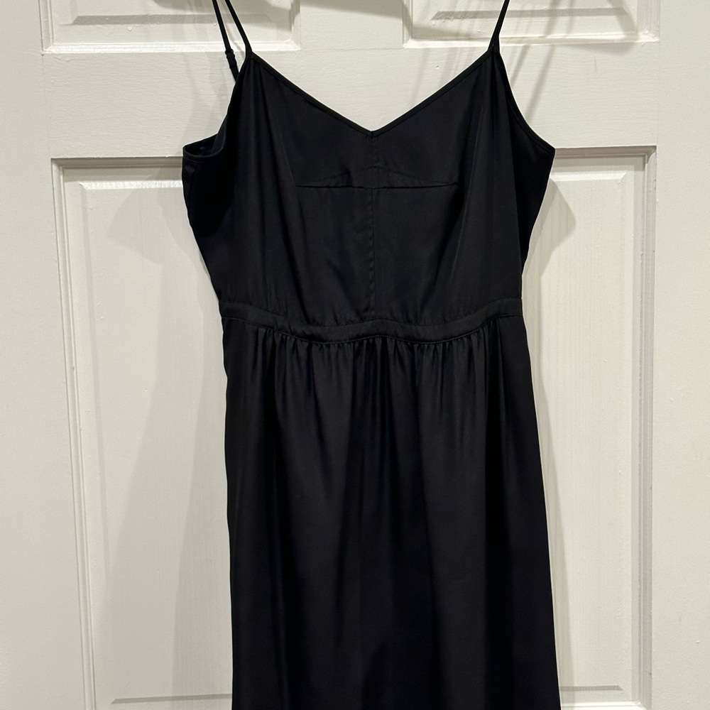 Like New! Worn Once! J Crew Classic black Mini Dress. Spaghetti Strap.